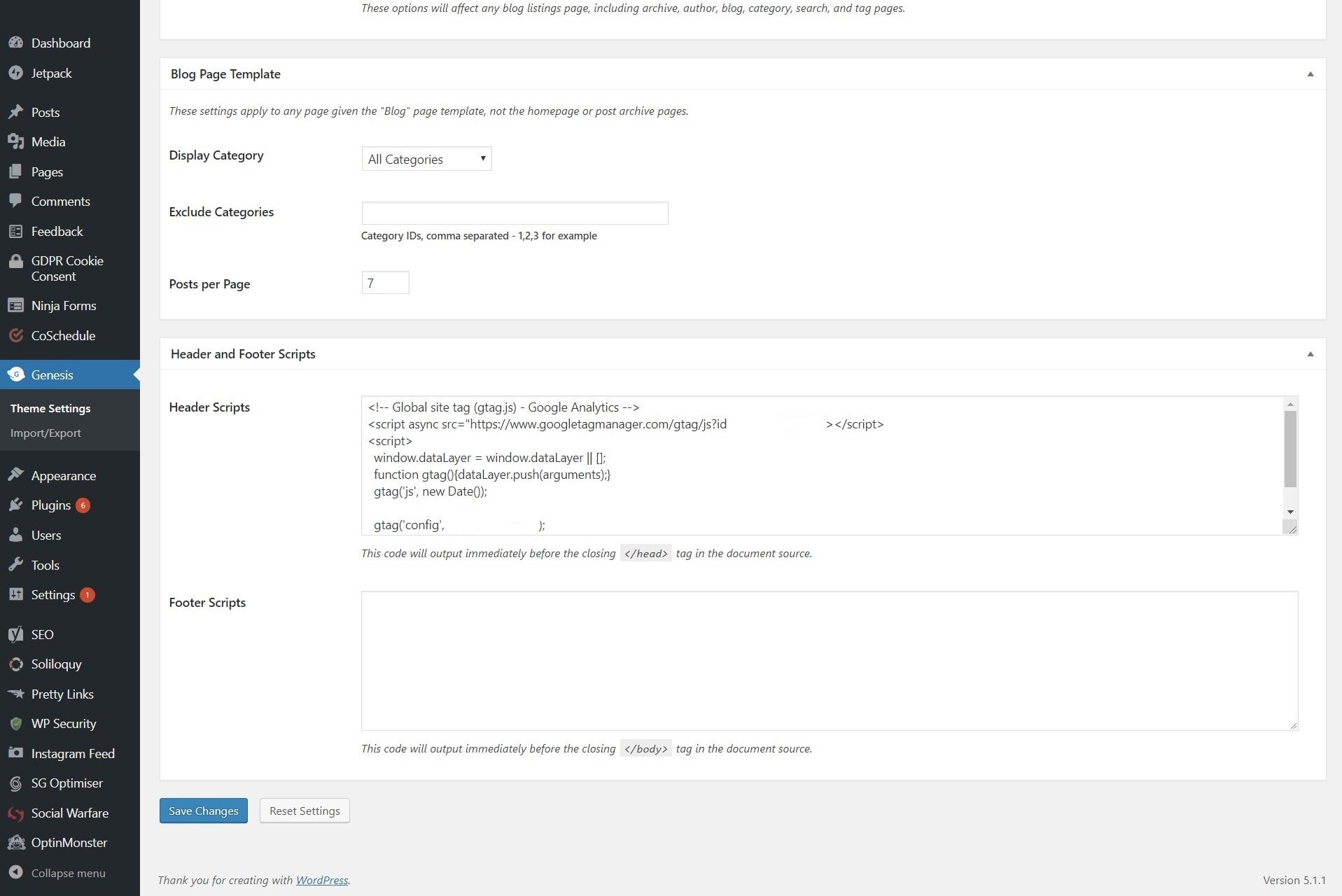 How to add Google Analytics tracking code using Genesis